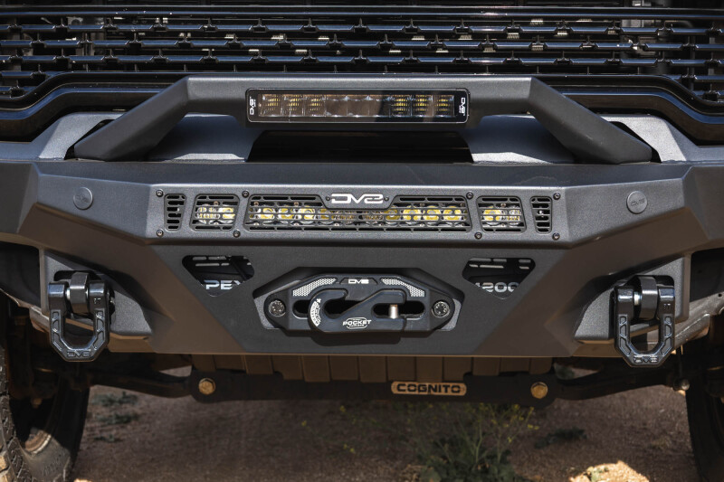 GMC Sierra 3500 Front Bumper - DV8 Offroad - Spec Series - Micro-texture black powder coat with satin black accents - `20-`23